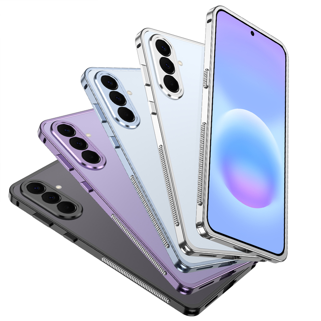 Aluminum Alloy Metal Frame Phone Case for Samsung A37 A57 S26 Anti-Fall Protective Cover with Snap-on Design & Heat Dissipation