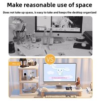 Support de bureau double niveau pour ordinateur avec socle de moniteur et rangement pour ordinateur portable, type à insertion par boulons