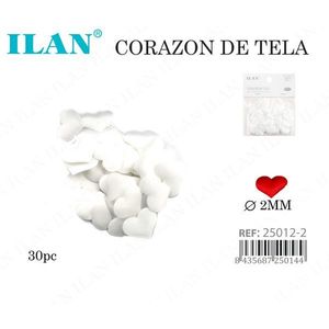 Coriandoli a Forma di Cuore in Tessuto ILAN 2mm Bianchi 30pz per Decorazioni e Artigianato - Product Image 3