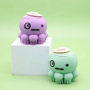 Octopus Shape Battery Powered Plastic Silicone Green/Yellow <b>Pet</b> Grooming <b>Brush</b> Steamy Grooming Stocked Feature Cats bath <b>brush</b> - Product Image 1