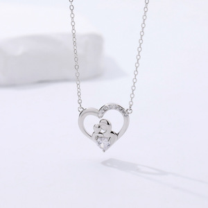 S925 sterling silver amore materno cuore <span class=keywords><strong>collana</strong></span> di zirconi per la festa della mamma - Product Image 3