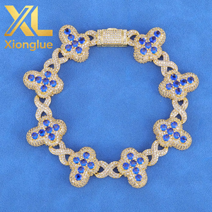 Cross-border European American Hip Hop Jewelry Cross Light Luxury High-end Zircon Men's <b>Bracelet</b> - Product Image 1