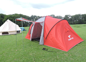 Tente de camping familiale d'extérieur grande et double couche toutes saisons avec protection solaire imperméable, configuration deux chambres et un salon - Product Image 4