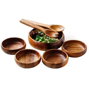 Factory Custom Wooden Salad Bowl Acacia Wood Salad Bowl