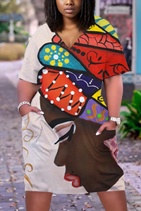 Nouvelle robe à manches courtes à col en V avec impression numérique <span class=keywords><strong>Avatar</strong></span> Commuter, tendance - Product Image 5