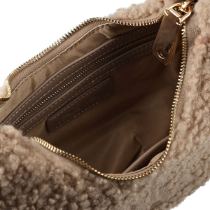 Fleece Belt <b>Bag</b> for Women Crossbody <b>Sling</b> <b>Bag</b> Sherpa with Adjustable Strap Brown Teddy Crossbody <b>Sling</b> Shoulder <b>Bag</b> Custom LOGO - Product Image 2
