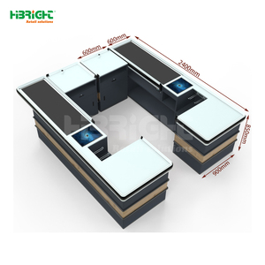 Highbright Modern L Shape Cashier <b>Counter</b> without Conveyor Belt for Supermarket & Retail Stores - Product Image 2