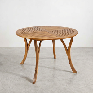 Durable <b>Round</b> Solid Teak Wood Scandinavian Design Outdoor Dining <b>Table</b> Park Use Waterproof & UV-Resistant Made Jepara Indonesia - Product Image 1