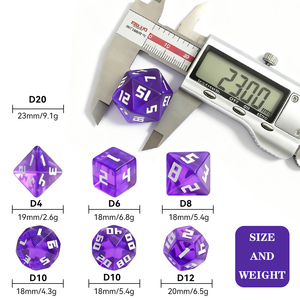 Dados de resina poliédrica transparente dragón personalizado y mazmorra DND bola para correr fuente blanca color dados RPG juego de escritorio conjunto - Product Image 5