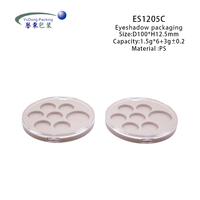 Vente en gros d'étiquette personnalisée étui à blush transparent 6 + 1 couleurs conteneur de blush vide étui à palette de fard à paupières emballage cosmétique en plastique