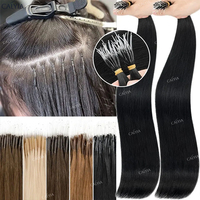 Extensions de cheveux naturels à pointe nano flexible, micro-anneaux, cheveux raides, tissage d'extensions de cheveux naturels pour professionnels