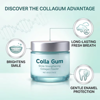 Poudre dentifrice au collagène probiotique personnalisée ODM pour des gencives saines et un blanchiment des dents, support de marque privée, usine OEM