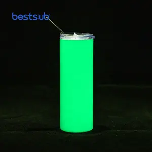 BestSub 20oz Atacado de aço inoxidável Vacuum Glow In the Dark Sublimation Straight Color Changing Tumbler Cup em Massa