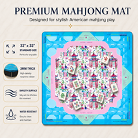 Alas Permainan Mahjong Poker Amerika Modern Mewah Custom Grosir Seyon, Dapat Dilipat, Portabel, Anti Selip, Tahan Air, Anti Hiburan
