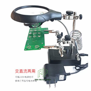 Lupa de mesa 20x com banda de energia, suporte de luz multifuncional para solda elétrica, placa mãe, fixtu de reparo - Product Image 1