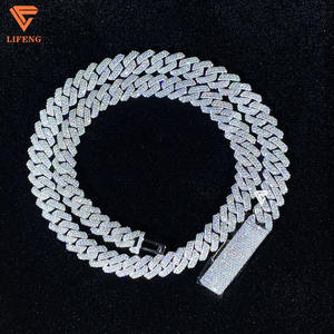 10mm di 925 in argento ghiacciato con catena a maglie cubane Hip Hop spedizione veloce con collane di Moissanite certificato di Stock locale - Product Image 4