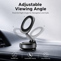 Support magnétique pour voiture en métal avec bras télescopique pliable et base à ventouse RoHS REACH pour pare-brise MagSafe iPhone Android