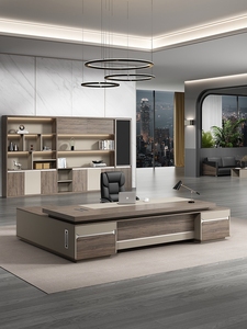 Bureau de direction en forme de L pour PDG moderne Bureau de patron Table de gestion de meubles de bureau de haute technologie - Product Image 4