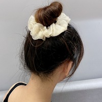 Yüksek kaliteli at kuyruğu tutucu buruşuk saç kravat elastik Hairbands fransız zirkon katı organze Rhinestone düz saç Scrunchies