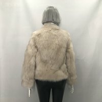 Manteau en fourrure de renard bleu pour femme, col en V court, véritable fourrure de renard, veste d'hiver
