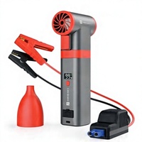 Ventilateur turbo portable et démarreur de secours 2-en-1 avec pompe à air manuelle et affichage numérique pour le sauvetage automobile