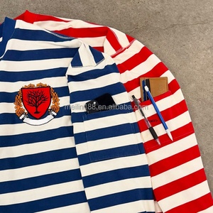 Camiseta de Rugby Personalizada con Logotipo Bordado, 100% Algodón, Manga Larga, Cuello Redondo, Fabricante de Camisetas - Product Image 6