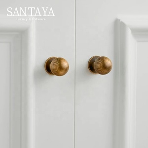 Santaya Solid Antiek Geborsteld Messing Handgrepen Keuken Kastgrepen Slaapkamer Garderobe Ladeknoppen Meubels Bronzen Handgreep - Product Image 4