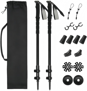 Bastón de Senderismo Telescópico Ligero de Aleación de Aluminio con Bloqueo Rápido Externo para Excursionismo, Escalada y Caminata Nórdica - Product Image 1