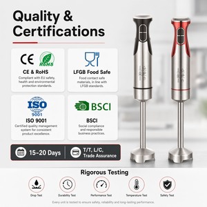 Batidora <span class=keywords><strong>de</strong></span> <span class=keywords><strong>Mano</strong></span> Cedar Space <span class=keywords><strong>de</strong></span> 600W, Batidora <span class=keywords><strong>de</strong></span> Inmersión <span class=keywords><strong>de</strong></span> Alta Potencia con Cuerpo <span class=keywords><strong>de</strong></span> Acero Inoxidable, 2 Velocidades, Cuchilla Doble Desmontable <span class=keywords><strong>de</strong></span> Acero Inoxidable, VDE - Product Image 4