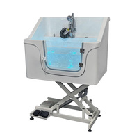 Grande baignoire autoportante pour chien, spa pour animaux de compagnie avec levage électrique et massage par remous, pour salon de toilettage, station de lavage de chiens, usage intérieur