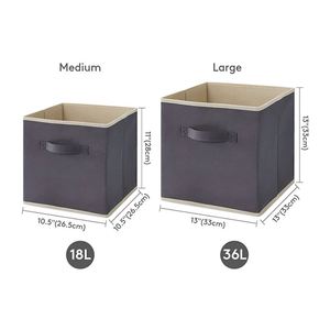 Household 4 Pack Closet Organizer <b>Basket</b> <b>Cube</b> Box Foldable Fabric Storage Bin for Clothes - Product Image 2
