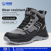 Botas de Seguridad LAOUDUN de Corte Alto con Puntera de Acero, Resistentes a Pinchazos, Forro Transpirable y Suela de Goma para Hombre, para Obras de Construcción