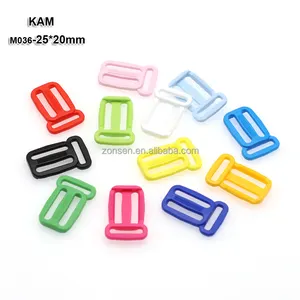 25*20Mm Plastik KAM POM Tri-glide Buckle Strap Adjuster untuk Ransel Tri Glide Slider dengan Loop