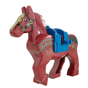 Blocs de construction - Accessoires de figurines de blocs de construction de tiers, équipement, chevaux de <span class=keywords><strong>guerre</strong></span> anciens à chevaucher, jouets de selle tricolores - Product Image 6