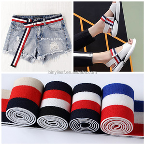 Banda elástica de goma de nailon suave tejido Jacquard de rayas binarias de 4CM en stock de fábrica para ropa interior cintura ropa pantalones cinta elástica - Product Image 1