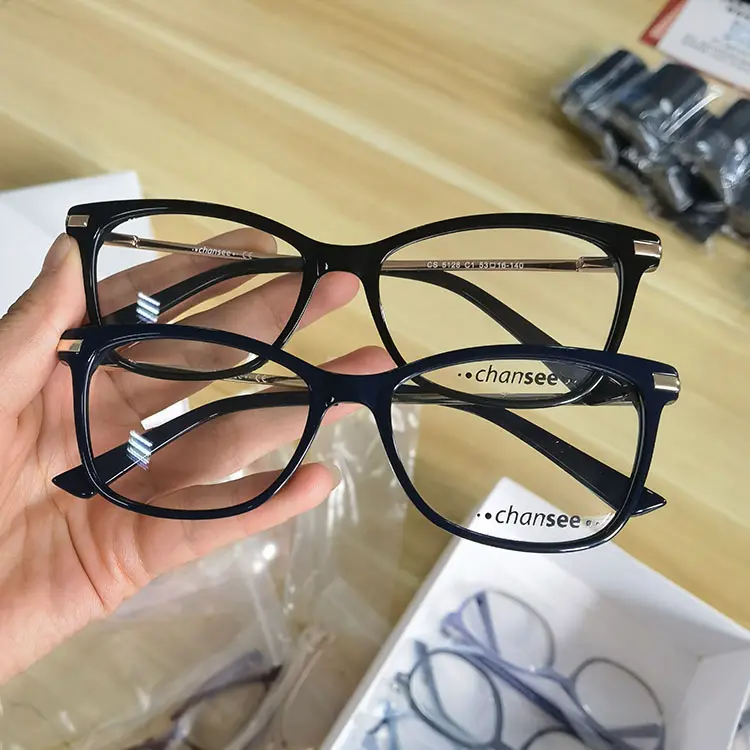 Großhandel Lager Retro Rechteck Acetat Rahmen Mode Optische Rahmen Brillen fassungen Hohe Qualität