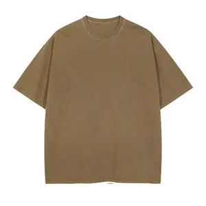 Asit yıkama Dtg pamuk Vintage Logo sıkıntılı Tee üreticileri sokak giyim erkek grafik büyük boy Tshirt özel T Shirt
