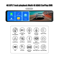 11.26 "miroir Portable sans fil Carplay Androidauto 4K Wifi double caméra miroir sauvegarde vue arrière DVR enregistreur vidéo Dash Cam