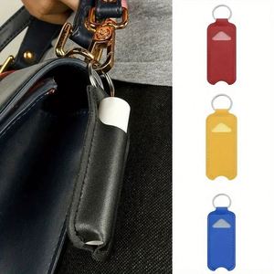 Premium Leather Lipstick <b>Holder</b> with Keychain, 5-Color Multi-Function Case for Office Corporate Gifts - Product Image 2