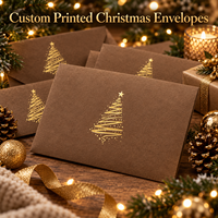 Cartes de Noël personnalisées imprimées avec gaufrage UV sélectif et estampage à chaud doré pour des vœux de fêtes haut de gamme