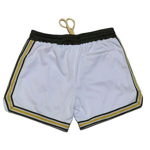 Polyester-Spandex Vintage Basketball-Spielshorts Lange Streetwear-Shorts für Herren mit Mesh und Tackle-Twill-Stickerei - Product Image 3