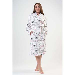 เสื้อคลุมฟลีซสำหรับผู้หญิงไซส์ใหญ่ ลายพิมพ์หมีขั้วโลก ชุดนอนแสนสบาย - Product Image 5