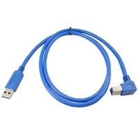 G-karve DX1714 1-meter USB 3.0 Male B Male 90-Degree Right-Angle Copper Hard Drive Enclosure Kabel Data Komputer/Scanner/Printer