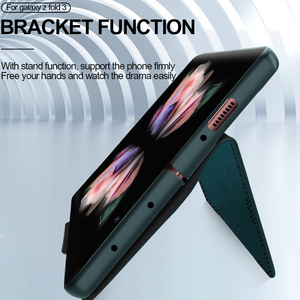 Étui <span class=keywords><strong>en</strong></span> cuir PU à fente magnétique de luxe pour Samsung Galaxy Z Fold 3 5G étui de téléphone portable housse de protection arrière tout compris - Product Image 2