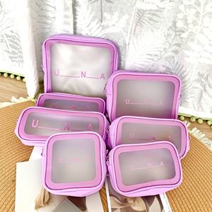 New Design Waterproof PU Cosmetic <b>Bag</b> Waterproof <b>Clear</b> PVC Makeup <b>Bag</b> With Logo Portable <b>Travel</b> Zipper Pouch <b>For</b> Women - Product Image 3