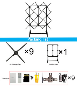 Solution de raccordement 3x3, ventilateur holographique 3D de 65 cm pour affichage publicitaire, haute luminosité 2500 Nits, mur vidéo, ventilateur holographique 3D - Product Image 4