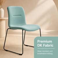 Chaise de bureau moderne et minimaliste, revêtement en tissu DK, siège ergonomique pour conférence, base en traîneau, chaise d'invité, mobilier de salle de réunion