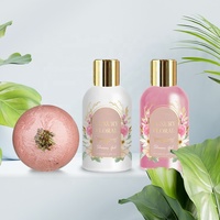 Vente en gros bombe de bain et gel douche de marque privée pétales de fleurs pour le bain et la douche pétillants coffret cadeau blanchissant pour les femmes emballage logo personnalisé