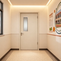 Porte simple en acier galvanisé certifiée UL ou CE, résistante au feu, avec panneau de vision, pour écoles et laboratoires