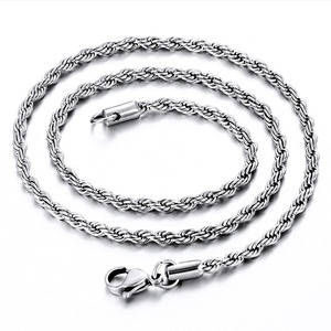 NS1061 로프 체인 목걸이 골드 스테인리스 스틸 남녀공용 - Product Image 2